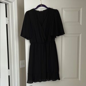 Socialite Black Flutter Sleeve Mini Sundress